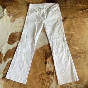 7 For All Mankind zipper white flare jeans